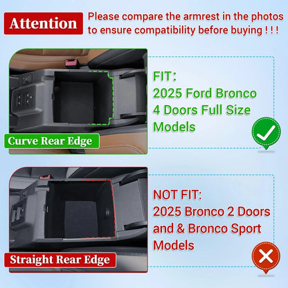 Center Console Organizer Tray for Ford Bronco 4Door (2025)