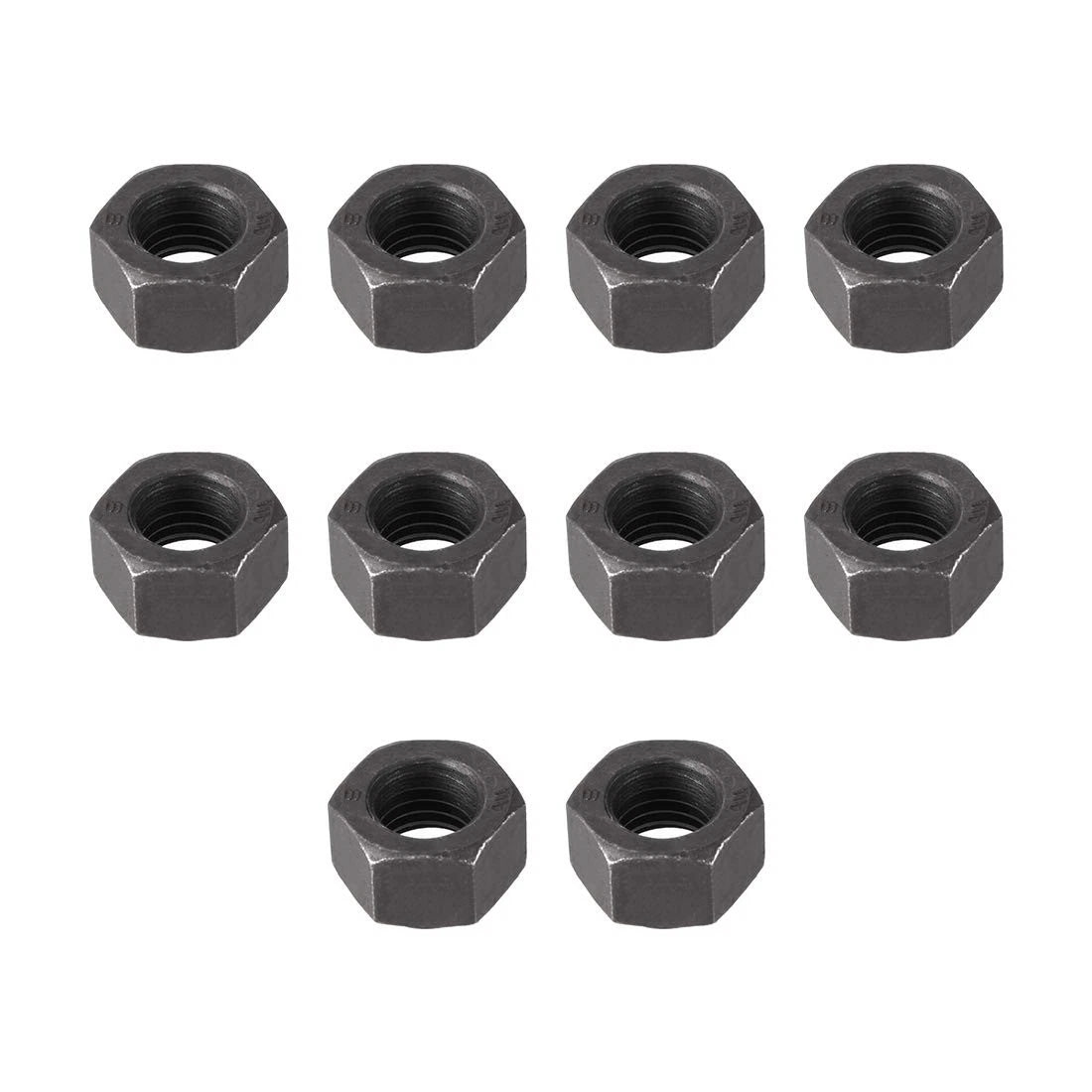 M12x1.75mm Hex Nuts for Metric Applications (Coarse Thread, Black)
