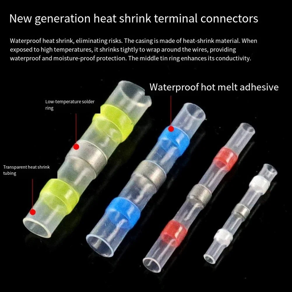 Heat Shrink Terminal Blocks Kit (50 Pieces) for Wire Repair