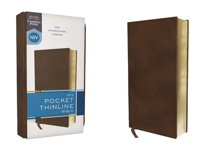 Pocket Thinline Bible for NIV (Leathersoft, Brown, Red Letter, Comfort Print)