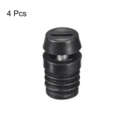 Set of 4 Inserts for Round Tubes with Leveling Feet, 19mm, Black