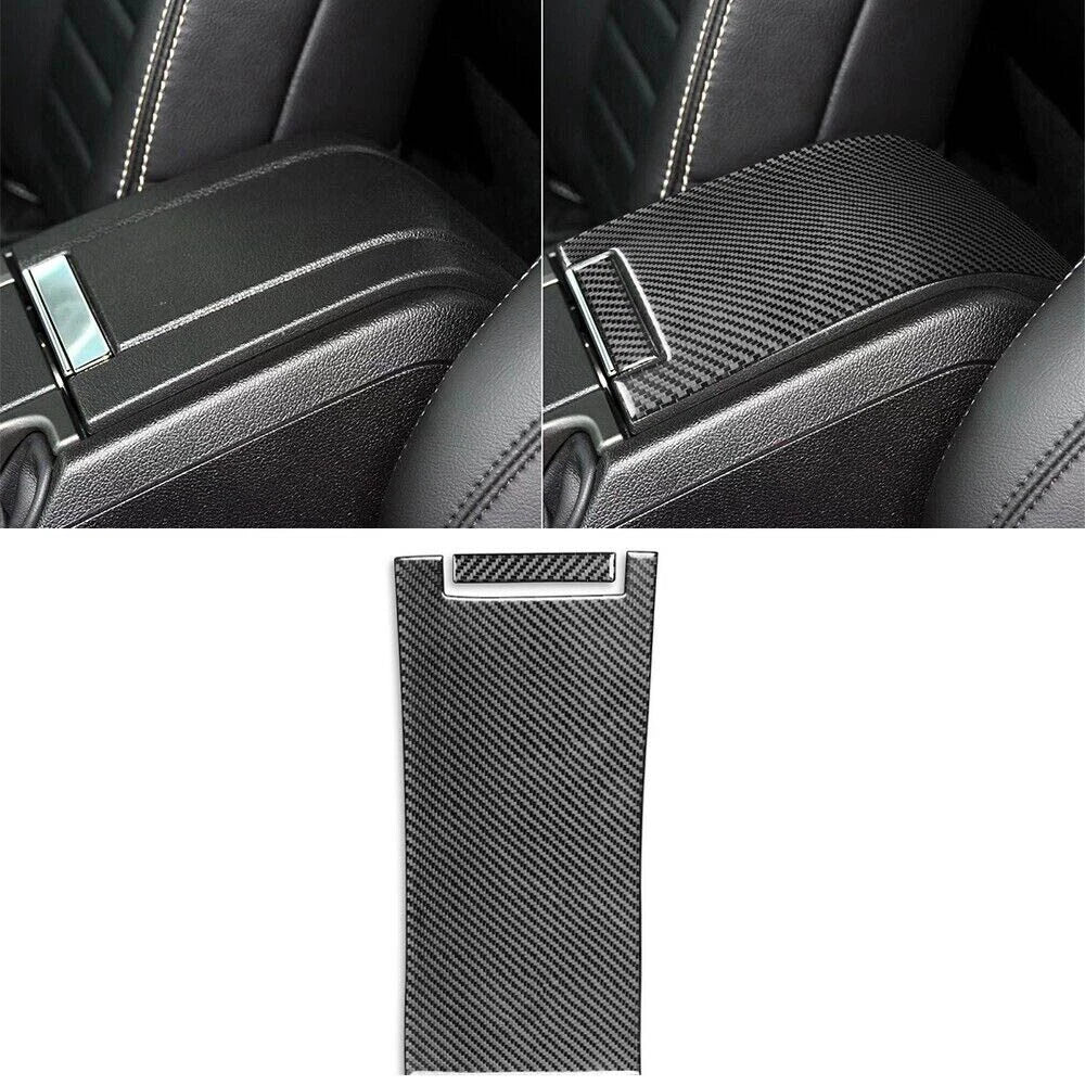 Carbon Fiber Decal Center Console Armrest Box Cover for Mustang (2009–2014)