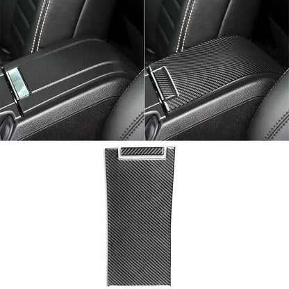 Carbon Fiber Decal Center Console Armrest Box Cover for Mustang (2009–2014)