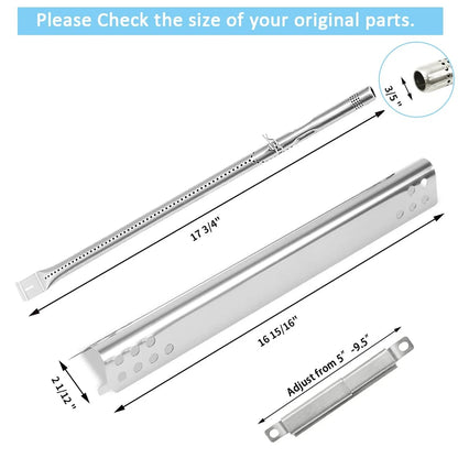 4-Pack Grill Replacement Parts for 17 3/4" Burner & 16 15/16" Heat Plate