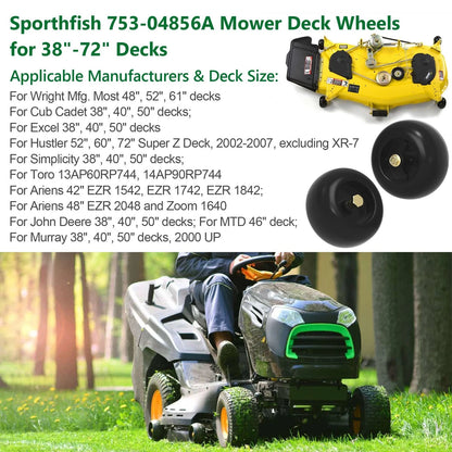 2X 5 Inch Lawn Mower Deck Wheels for Cub Cadet (Fits )
