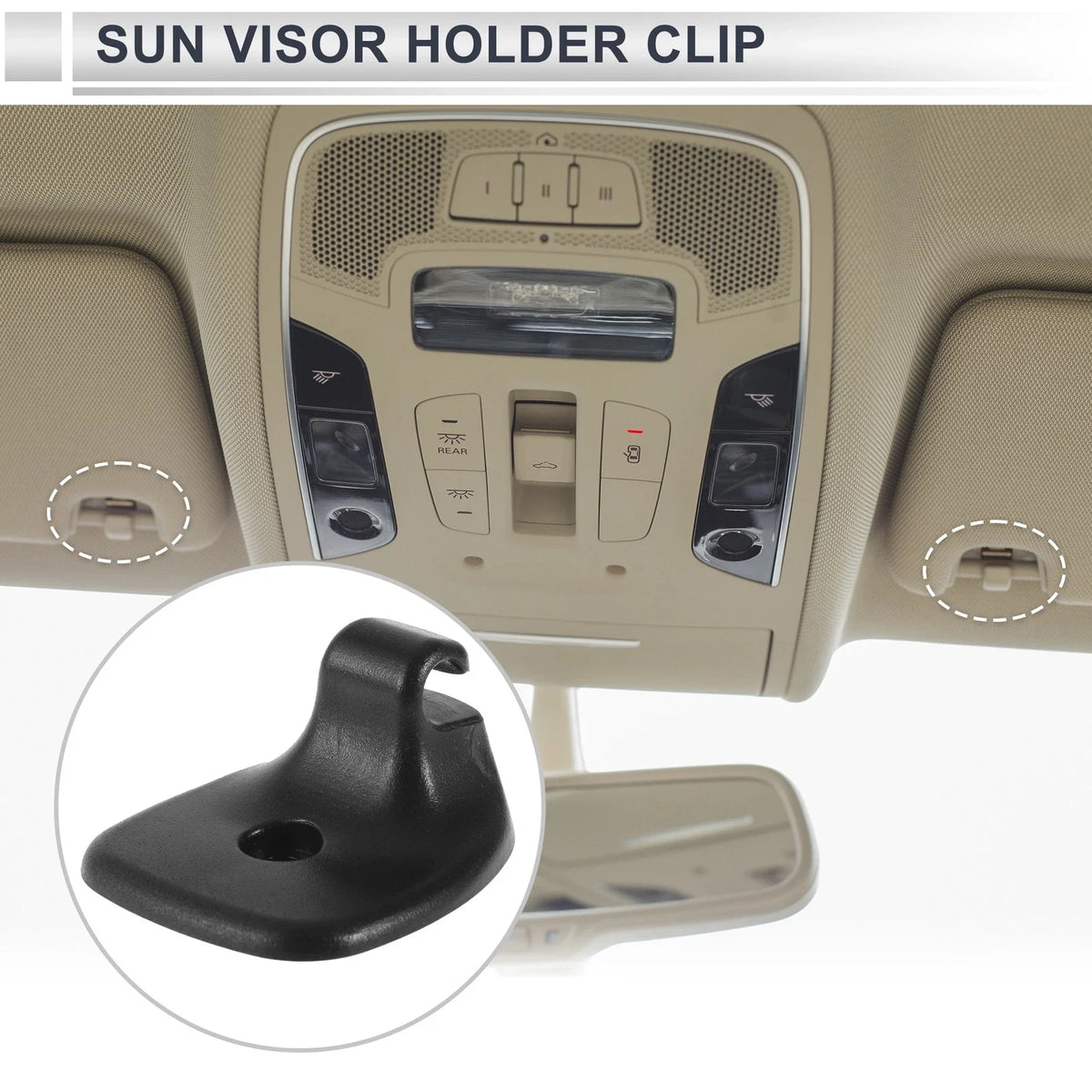 Sun Visor Holder Clip for Chrysler Sebring, Dodge Avenger (No. 1GW25DW1AA) Black