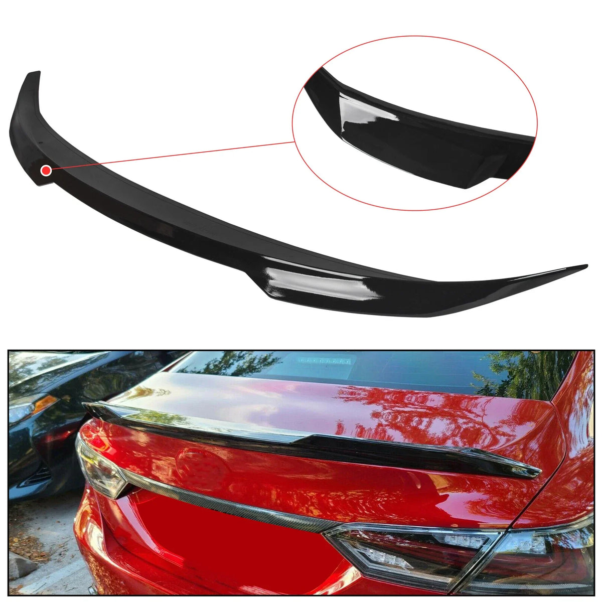 Glossy Black JDM V Style Rear Trunk Spoiler for Toyota Camry (2018–2024)
