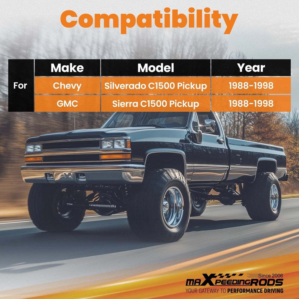 6 Inch Rear Flip Kit for Chevrolet GMC C1500 Silverado Sierra (1988–1998)