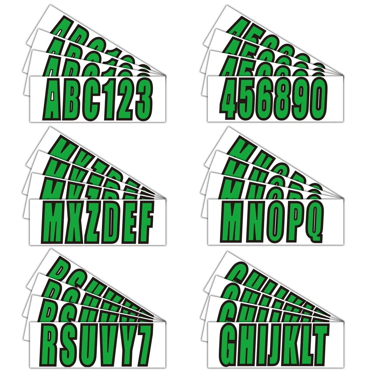 3" Vinyl Lettering Decal Sticker for Boat PWC Ski (Green Registration Numbers)