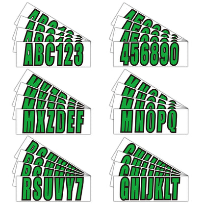 3" Vinyl Lettering Decal Sticker for Boat PWC Ski (Green Registration Numbers)