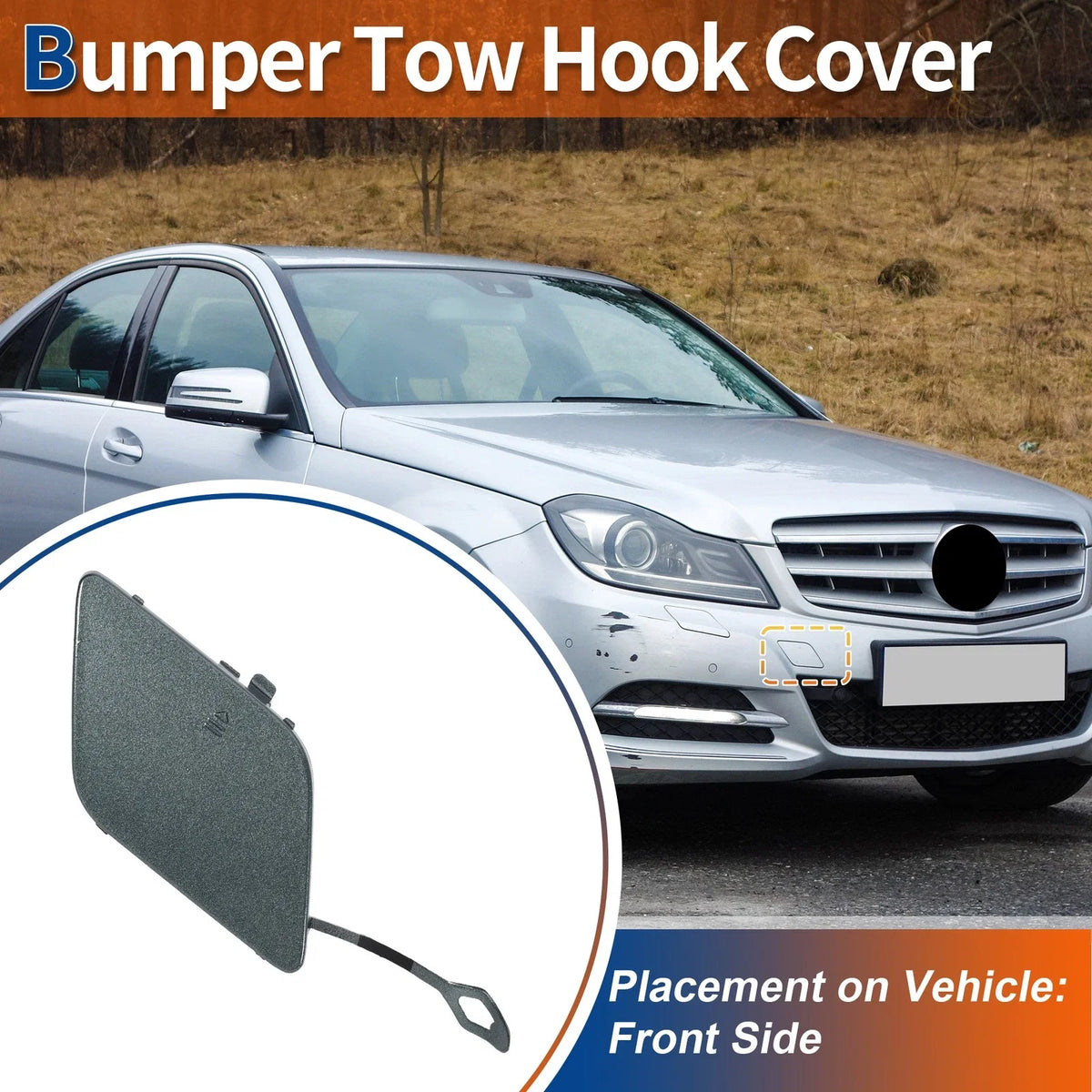 Tow Hook Cover for Mercedes-Benz A-Class (2013–2015) No.A2048850426 Sapphire Grey