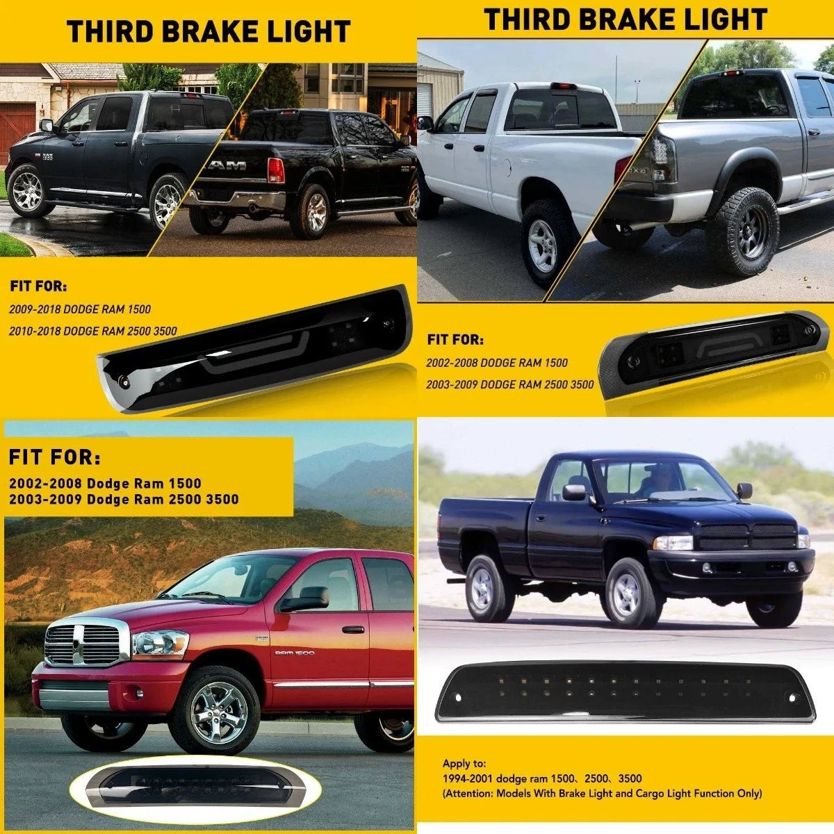 LED Brake Stop Light High Mount Lamp for Ram Dodge 1500 2500 3500 (3rd Gen)