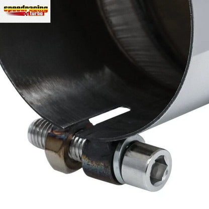 12" Slant Muffler for Universal (Chrome, 3.5" Inlet, 5" Outlet)