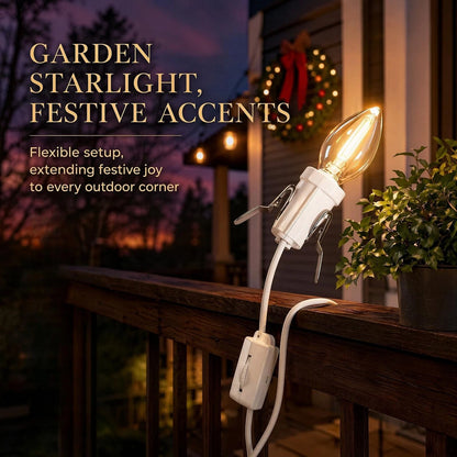 C7 LED Light Cord with E12 Candelabra Base Socket for