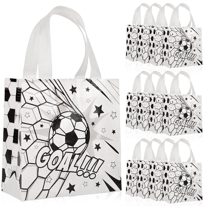 12 Pack Soccer Goodie Bags for Kids - Reusable Party Favors