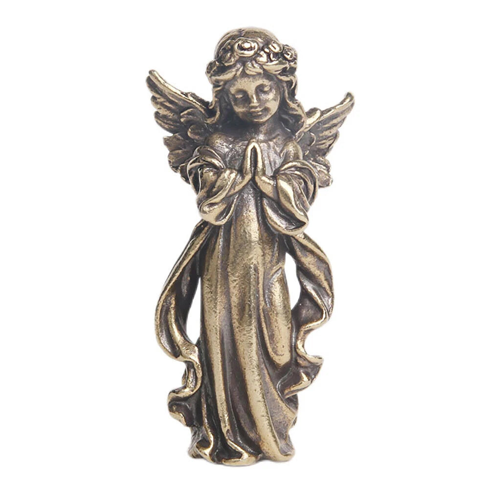 Solid Brass Angel Figurine for Home Office Decor
