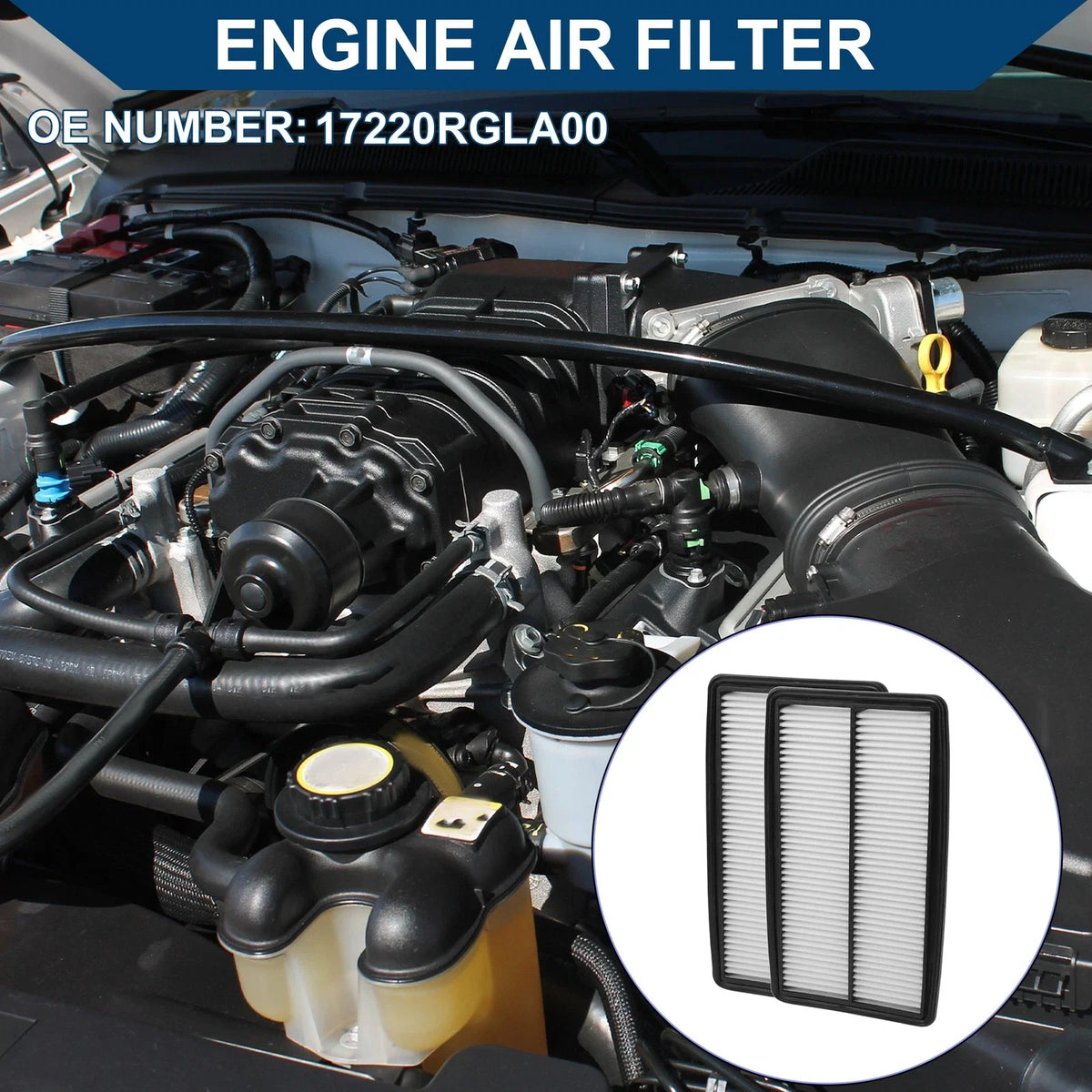Set of 2 Engine Air Filters No. 17220RGLA00 for Honda Odyssey 3.5L (2005–2007)