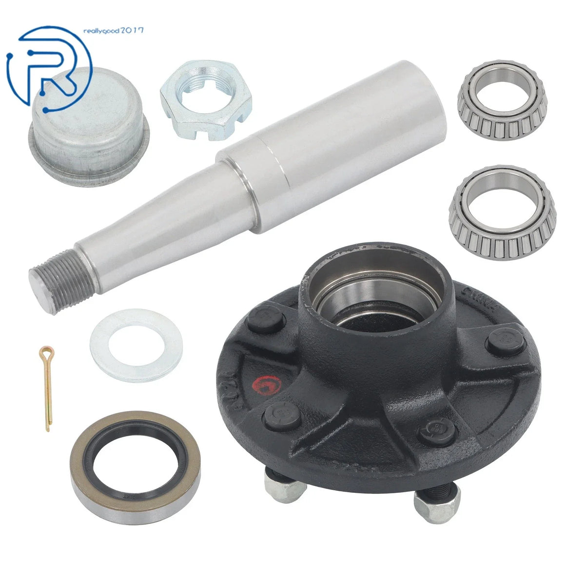 5 Lug 5" Bolt & 8.25" Round #84 Spindle Trailer Idler Hub Kit (2000 lbs)