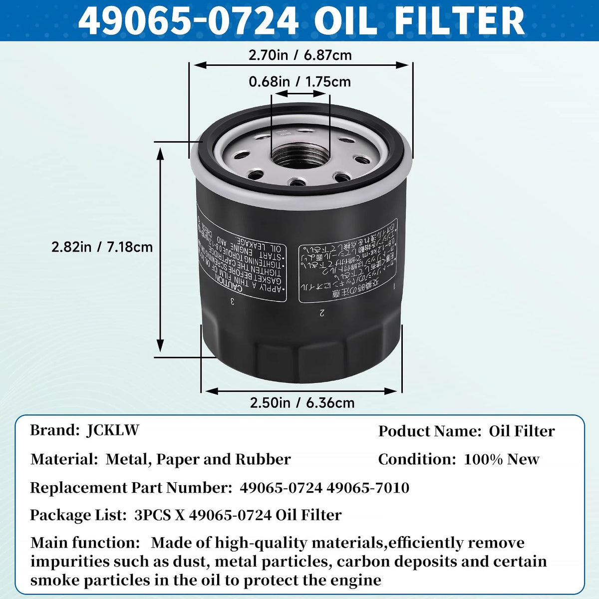 Oil Filter for Kawasaki FX801V FX850V FJ180V