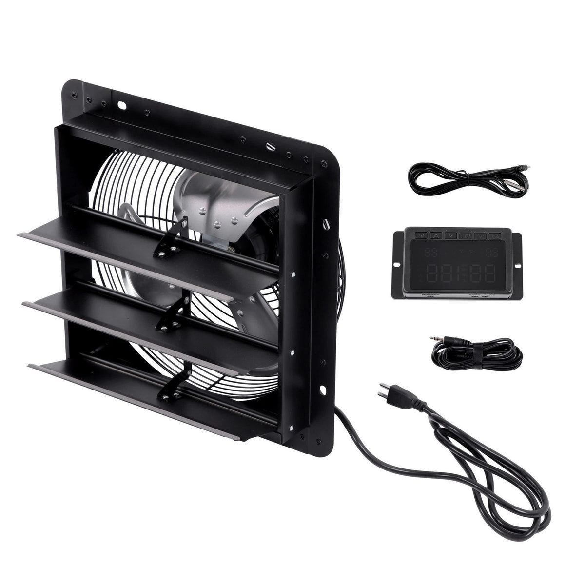 12'' Shutter Wall-Mount Attic Exhaust Fan High Speed 1600RPM (No Part Numbers)