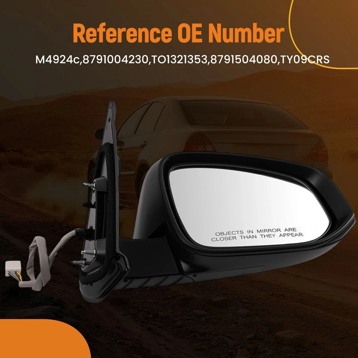 Power Heated Mirror for Toyota Tacoma Limited (2016–2023) Chrome TO1321353