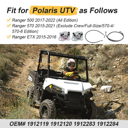 Set of 2 Brake Calipers & Hose Lines for Polaris Ranger 500 570 ETX (2015–2021)