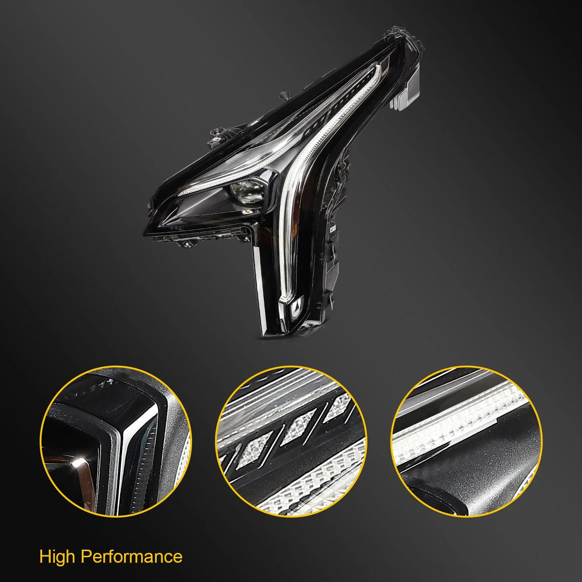 Left Side Full LED DRL Headlight with Cornering Lamps for Cadillac XT4 (2019–2023)