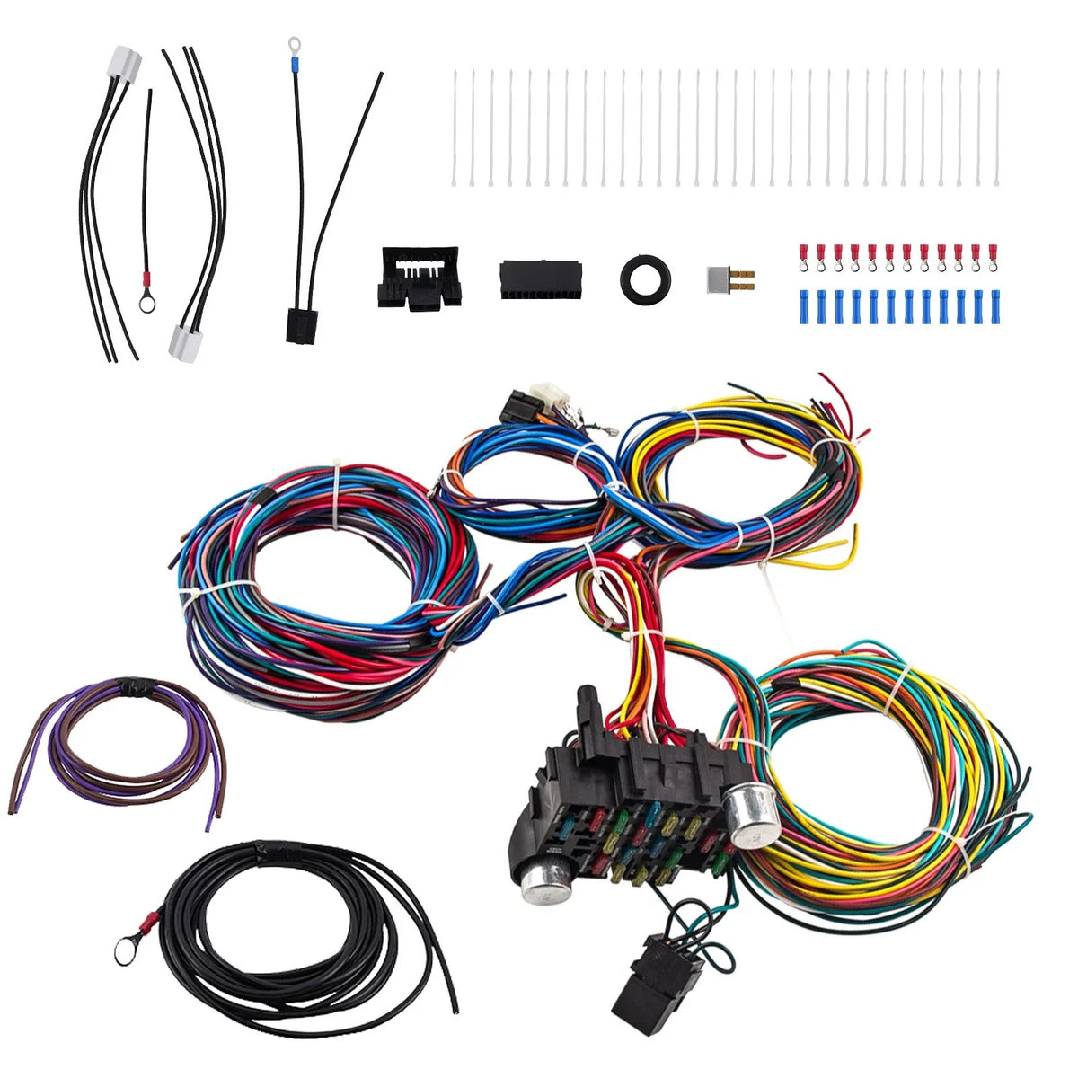 Universal Extra Long 21 Circuit Wiring Harness for Chevy Ford Jeep (21–20)