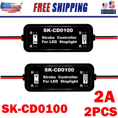 2PC Flash Strobe Controllers for Car LED Brake Stop Light