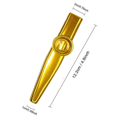 2X Wooden Train Whistle and Gold Kazoo for Music Instrument