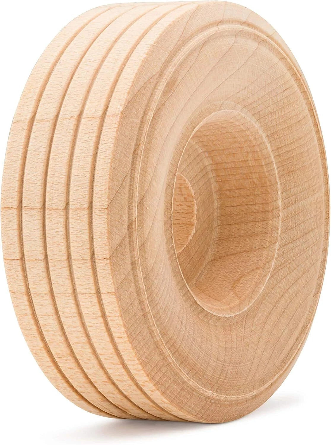 Pack of 12 Mini Wood Wheels Treaded Style 2 Inch for Crafts and DIY