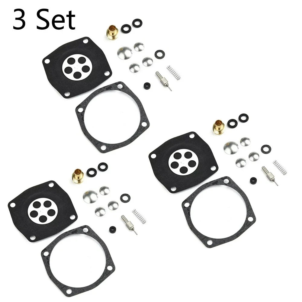Set of 3 Carburetor Rebuilt Kits for Tecumseh Jiffy Ice Auger 30 & 31 (630978, 630932)