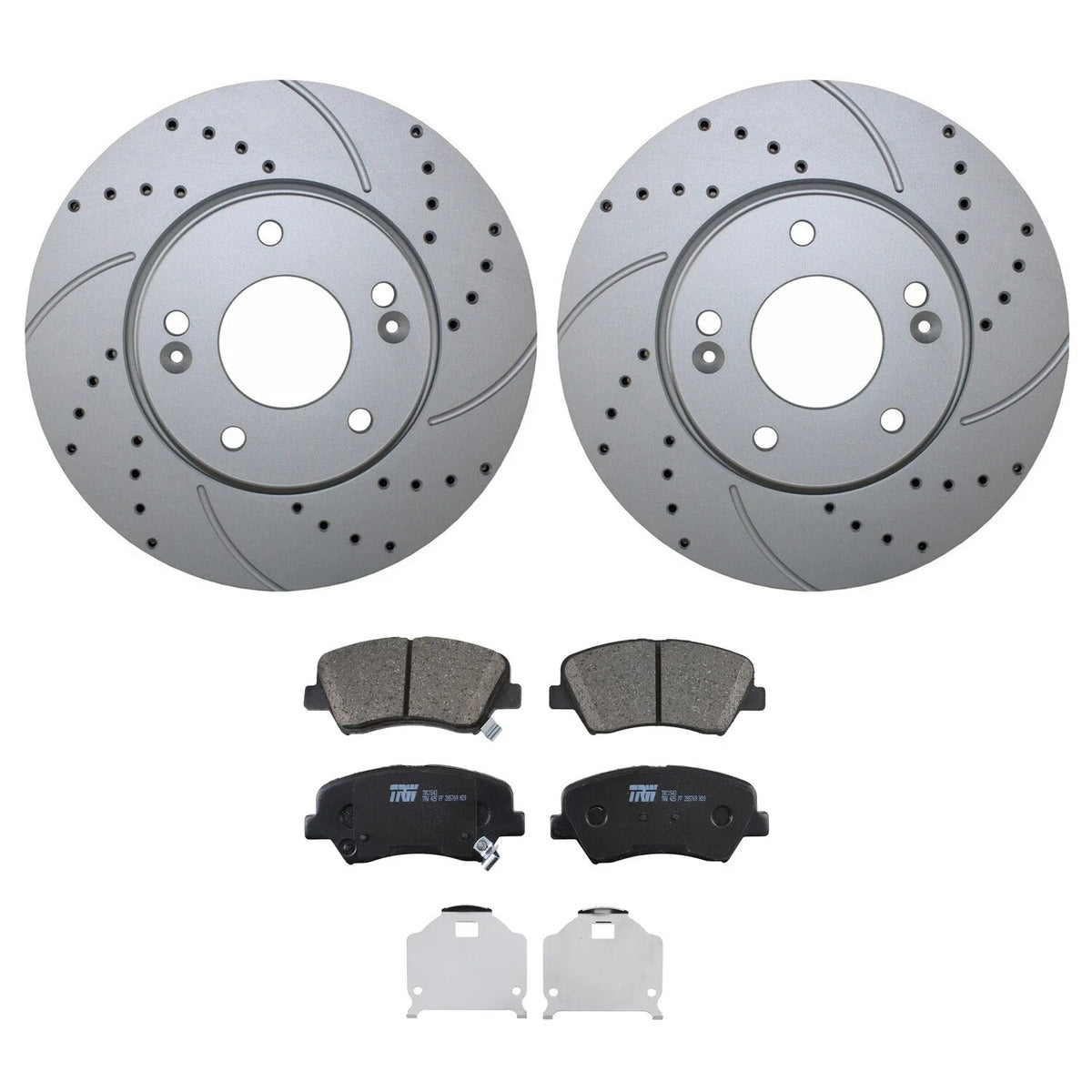 Front Brake Kit 280mm Drilled Rotors & TRW Ceramic Pads for Elantra Forte Koup (2011–2016)