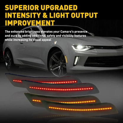 Set of 4 LED Smoked Side Marker Lights for Chevy Camaro (2016–2021)