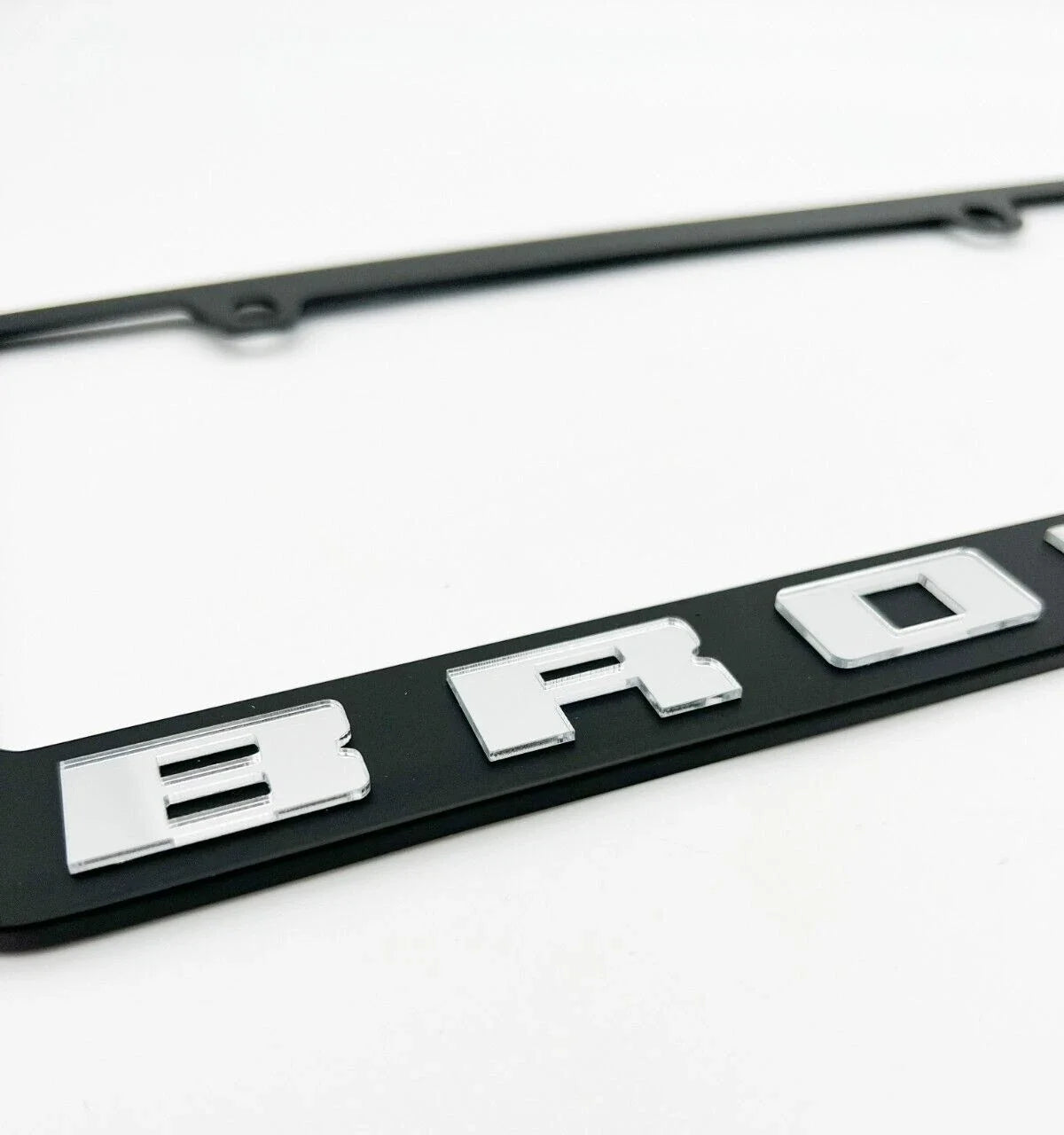 License Plate Frame Premium Stainless Black for Ford Bronco (1966–2024)