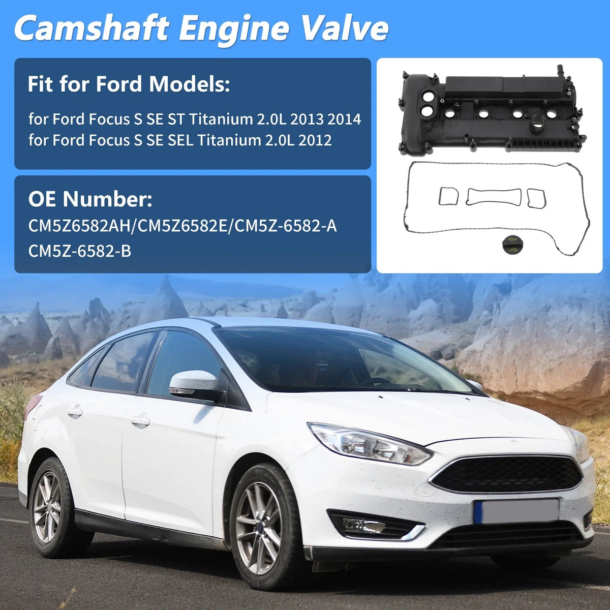 Set of 4 Engine Valve Cover Gasket Bolts for Ford Focus 2.0L (2012–2014)