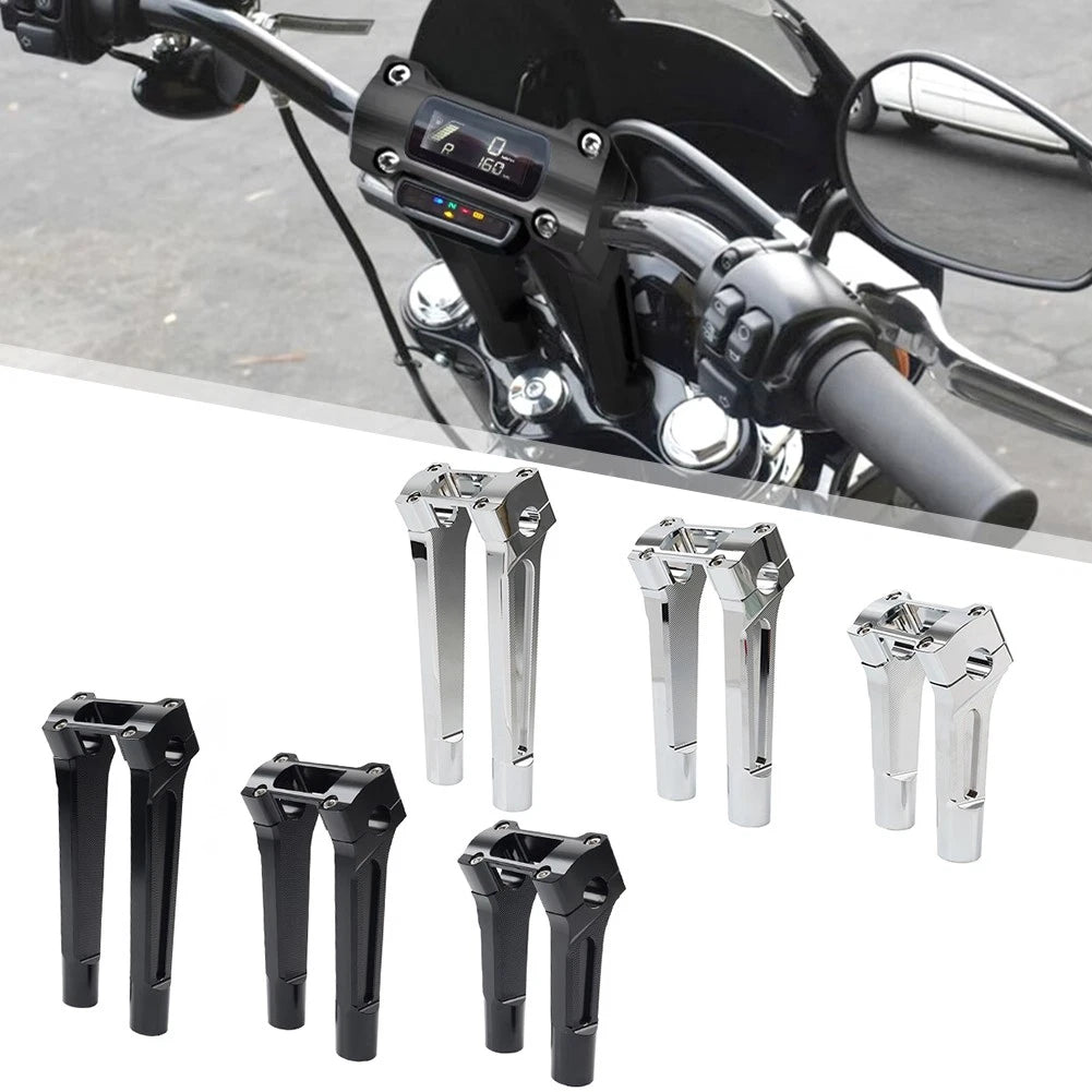 2X 8-Inch Pullback Handlebar Risers for Harley Dyna M8 Softail (2018–2021)