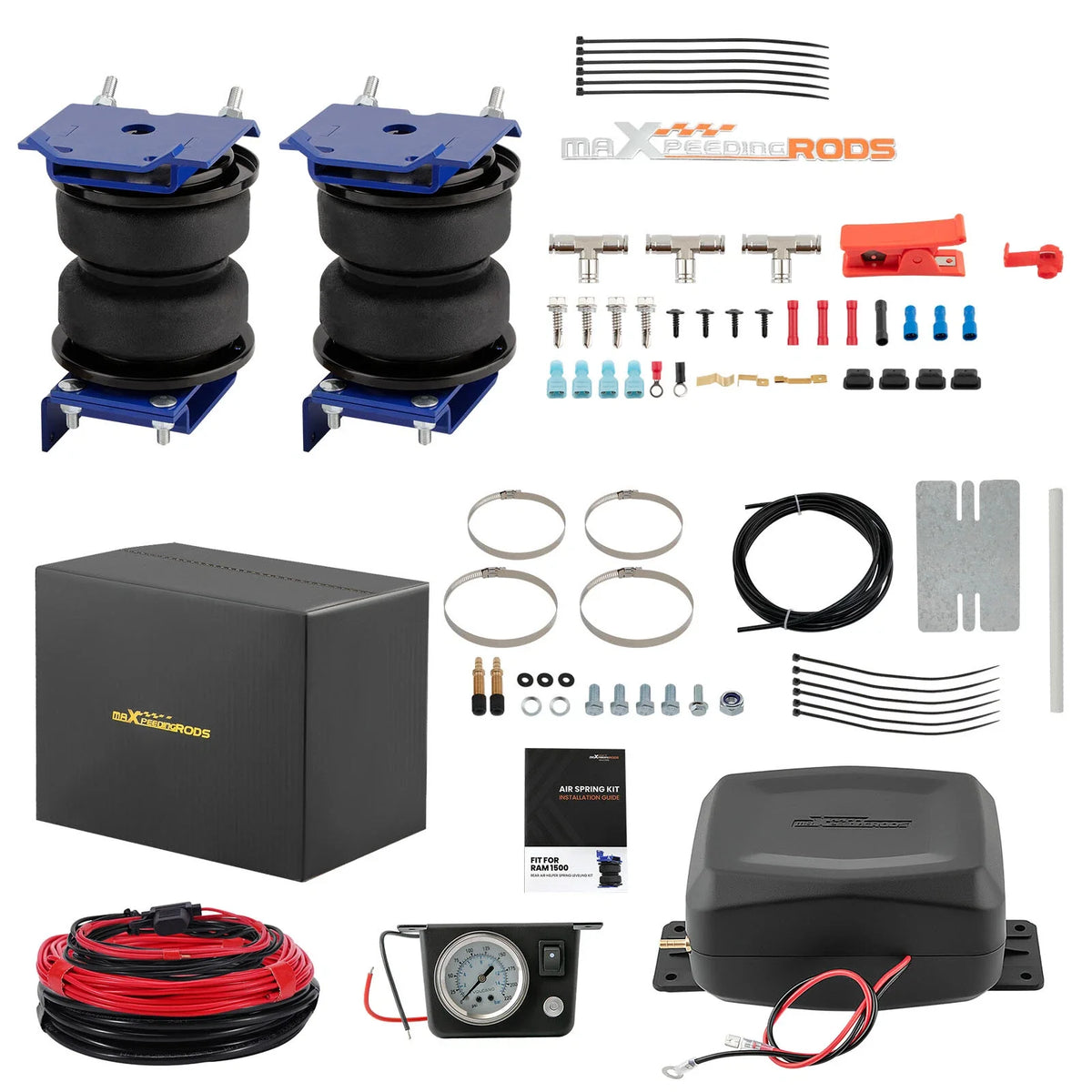 Air Suspension Helper Spring + Compressor Kit for Ram 1500 (2011–2023)