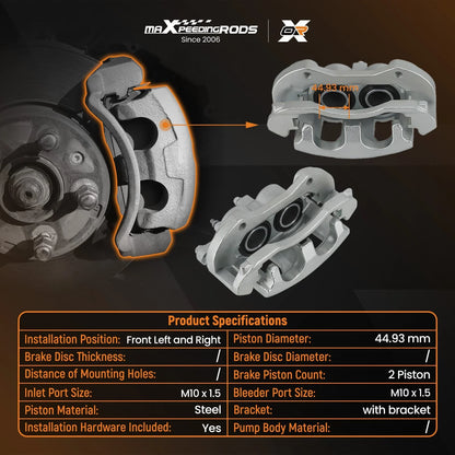 Front Brake Caliper Kit for Buick Lucerne, Impala, Monte Carlo (2006–2011) 18B4988 18B4989