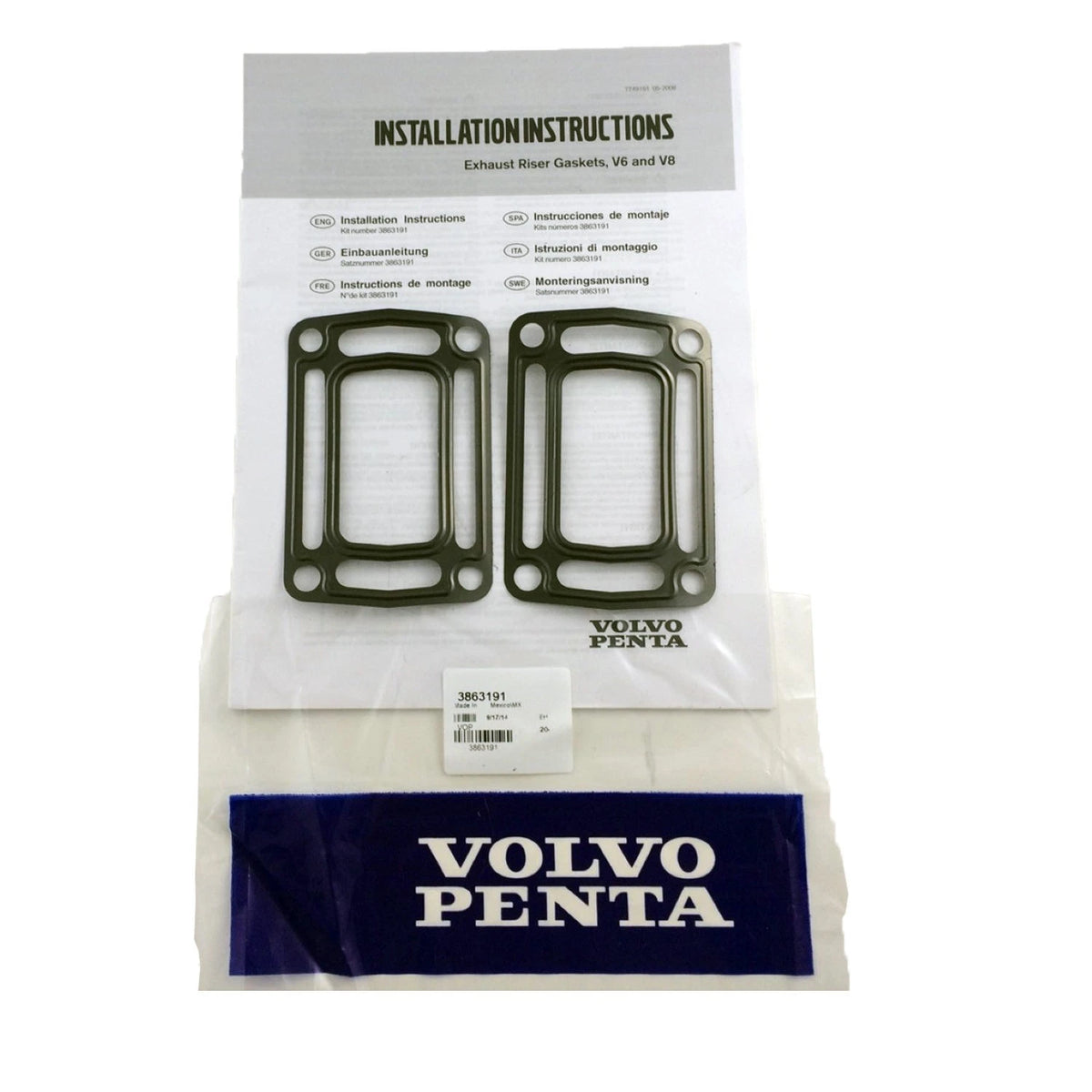 Exhaust Manifold Riser Gasket Kit for Volvo Penta (3863191)