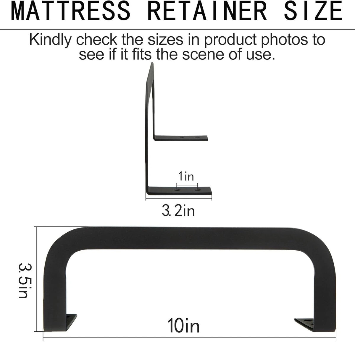 Set of 4 Mattress Retainer Bar Brackets for Preventing Mattress Sliding