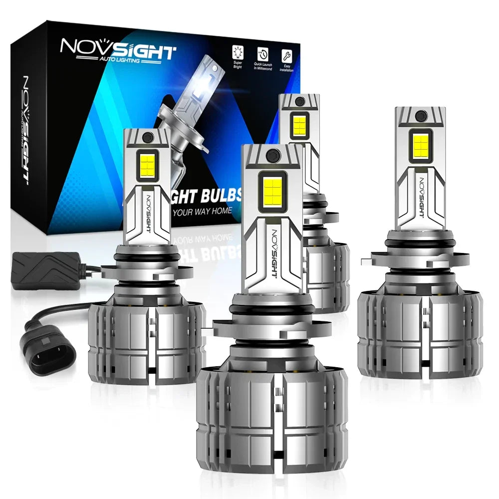4X 9005 HB3 9006 HB4 LED Headlight Bulb Combo for Universal Fit (6500K)
