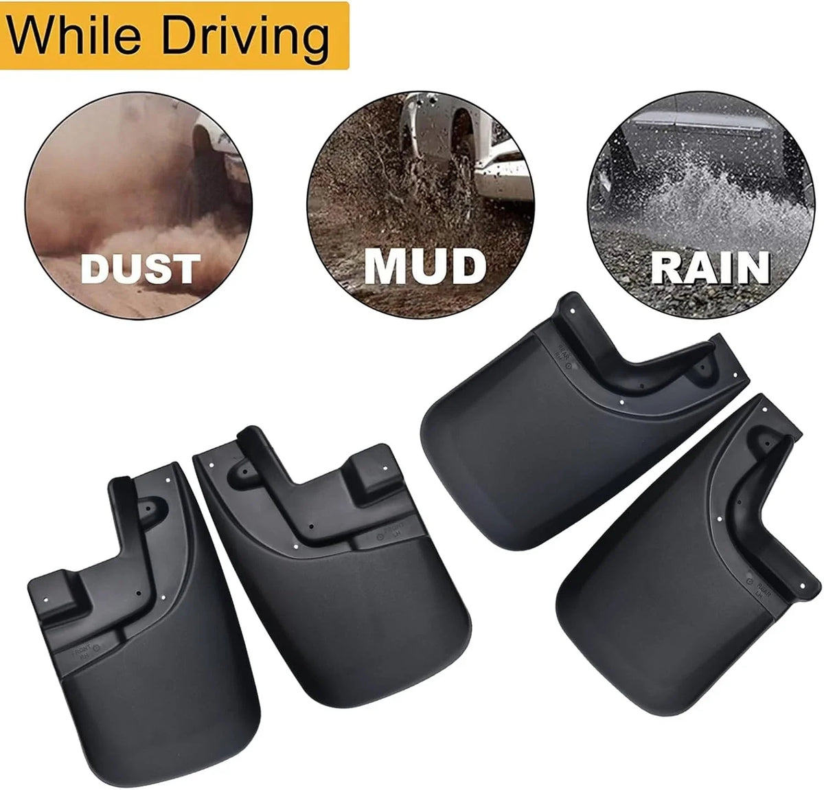 Set of 4 Mud Flap Splash Guards for Toyota Tacoma (2005–2015)