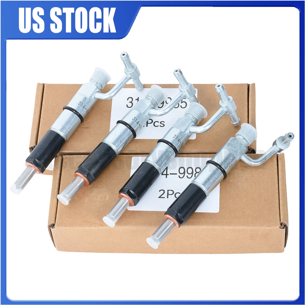 4X Fuel Injectors for Caterpillar C3.4 3044C Engine (908H, 289C) 314-9985, 314-9986