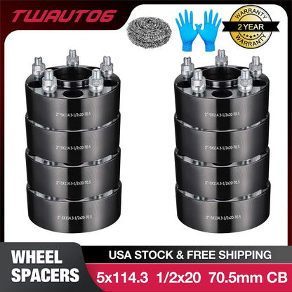 5x4.5 Hubcentric Wheel Spacers 2" for Ford Mustang Ranger Explorer (2010–2024)