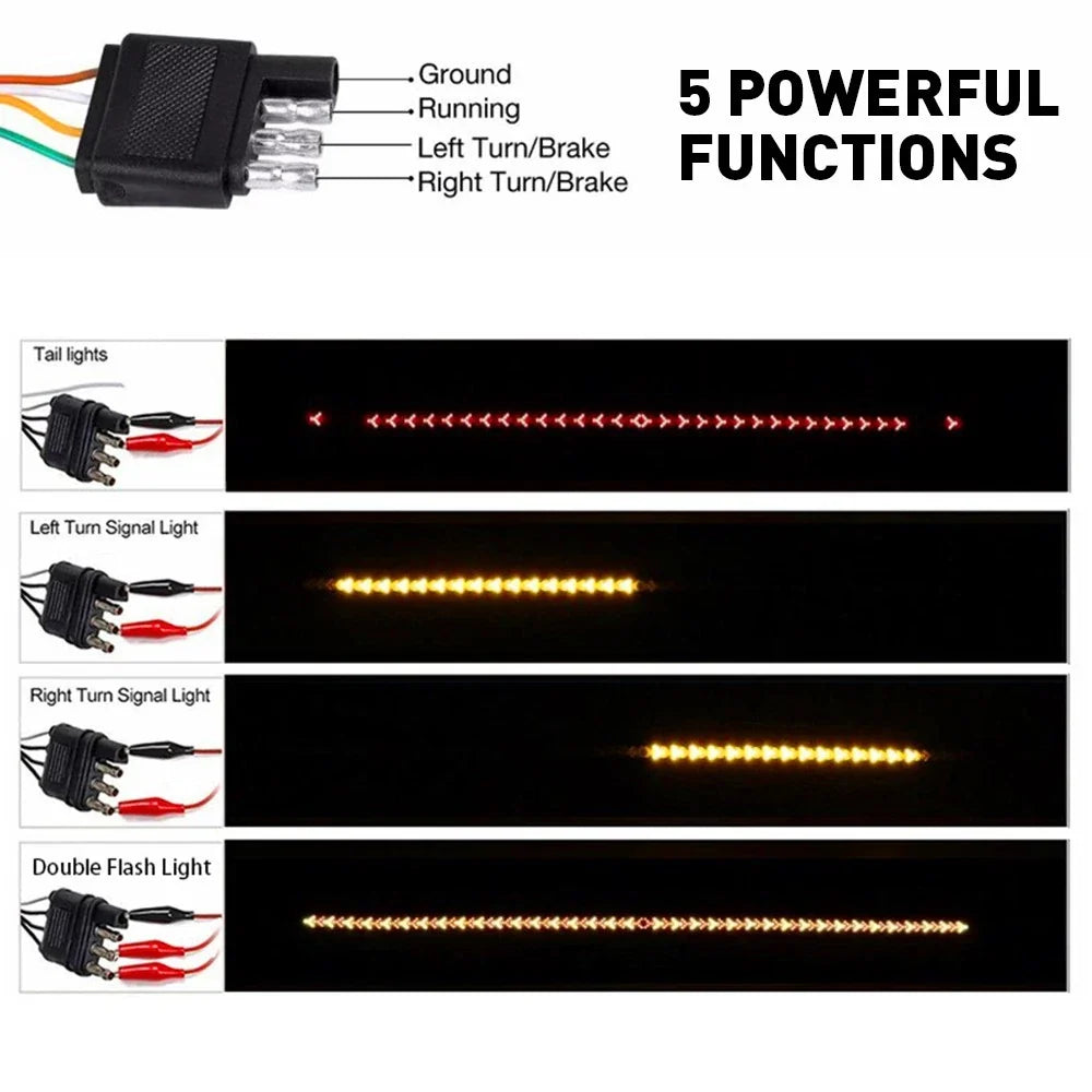 48" Tailgate Strip Sequential LED Brake Signal Light Bar for Trucks