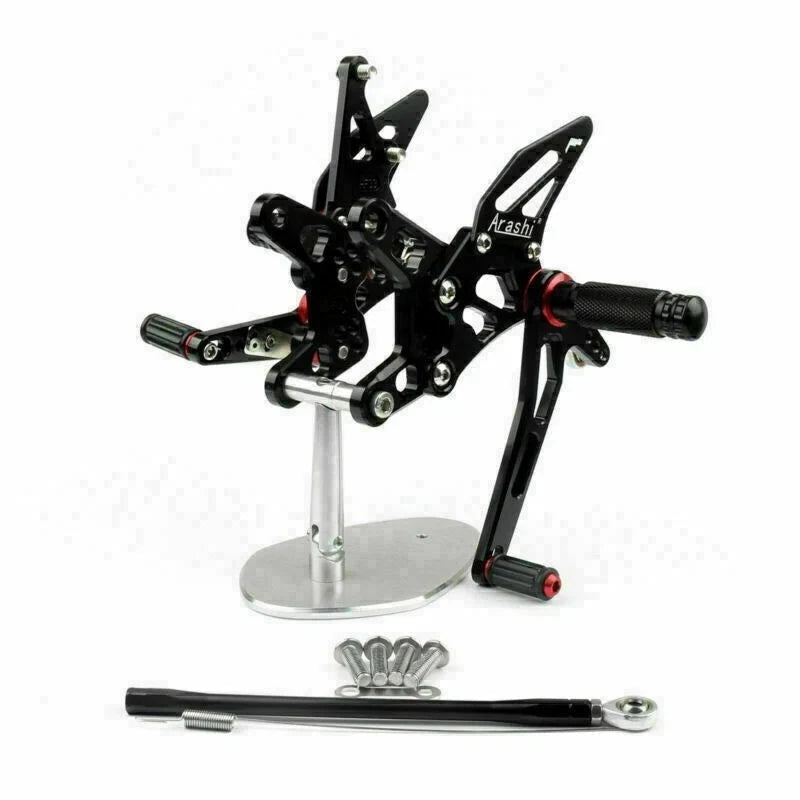 Rearset Foot Pegs for Kawasaki ZX6R (2007–2008) Black