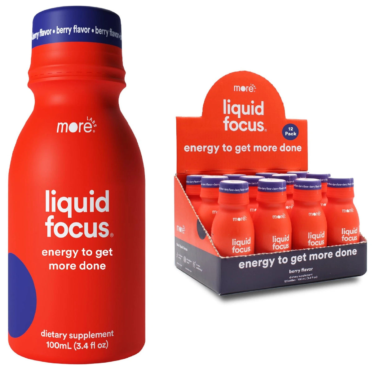 Liquid Focus Nootropic Smart Drink for More Labs (Pack of 12)