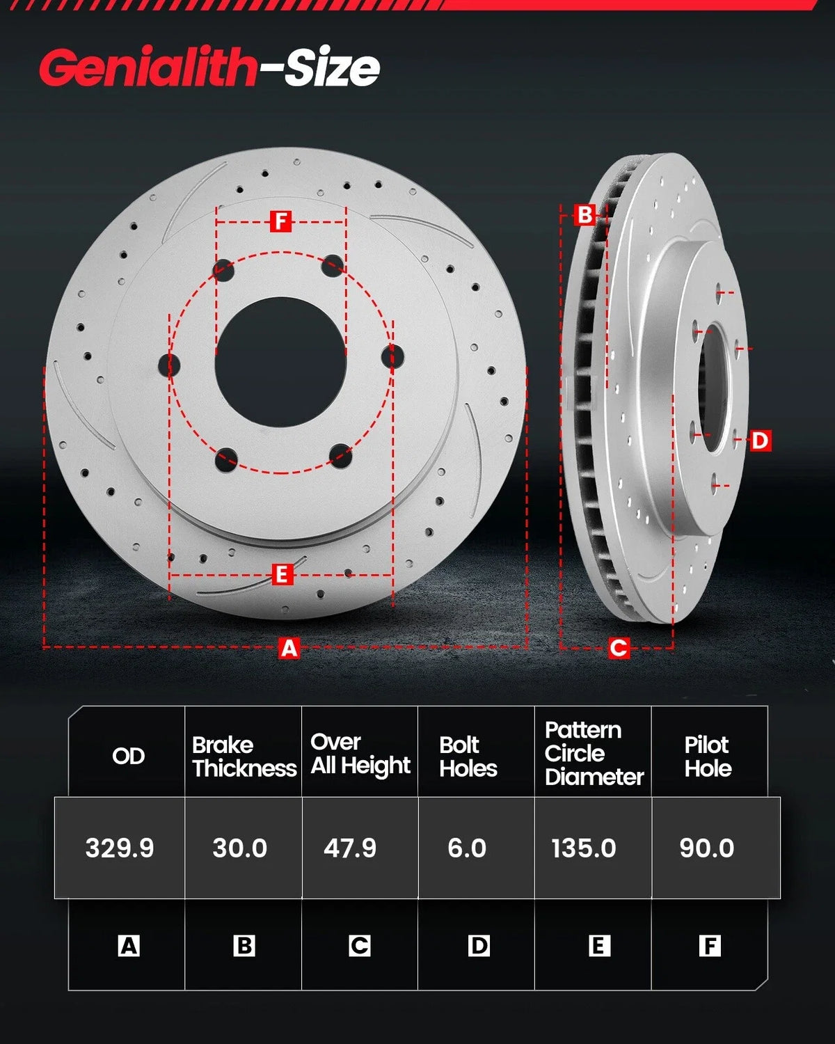 Front Drilled Rotors + Brake Pads for Ford Expedition Lincoln Navigator (2003–2006)