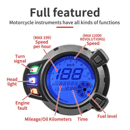 Multi-Function LCD Meter for Motorcycle Odometer Tachometer
